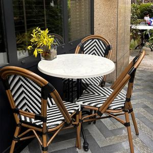 Juego de sillas de ratán Bistro francés de nuevo estilo, muebles de comedor al aire libre impermeables para juego de restaurante - Product Image 2