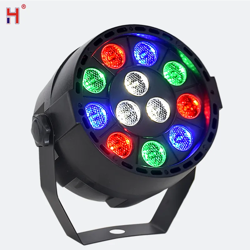 Светодиодные лампы для вечеринок 12x3 Вт RGB Flat Par LED DMX512 контроль мытья DJ оборудование для дискотеки для KTV бара Домашняя вечеринка Рождественский танцпол