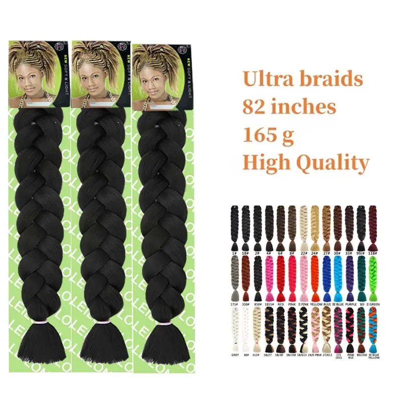 82inch 165g High Quality KANEKA braid hair New packing Extension Ombre Synthetic Extra Long Braiding Hair