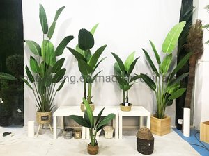 Amaazon, gran oferta, plantas tropicales, palmera Artificial, vegetación, árboles de plátano falsos, <span class=keywords><strong>grandes</strong></span> árboles de bonsái artificiales para exteriores <span class=keywords><strong>en</strong></span> maceta - Product Image 5