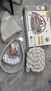 Transat bébé en flanelle douce tressée avec pare-chocs, tapis d'éveil et <span class=keywords><strong>de</strong></span> jeu en coton doux pour bébé, piscine à balles modulable - Product Image 5