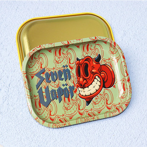 Bandeja rodante de metal de 7*5.5 pulgadas con logo personalizado para tiendas de vapeo, dispensarios y cultivadores - Product Image 6