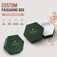 Emballage luxueux hexagonal avec couvercle et base pour bagues, bougies, accessoires, boîte à bijoux en papier personnalisée