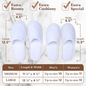 Chaussons d'hôtel jetables personnalisés blancs écologiques avec semelle extérieure en EVA, logo brodé, plusieurs tailles disponibles - Product Image 2
