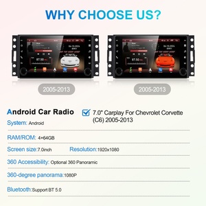 Autoradio Android Navihua 7 pouces avec Carplay sans fil, lecteur multimédia pour Chevrolet Corvette 2005-2013, lecteur DVD - Product Image 6