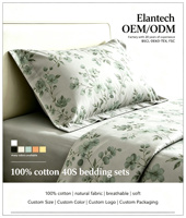 Ensemble de draps en coton imprimé, housse de couette 100% coton avec motif imprimé, literie en coton confortable pour un usage quotidien