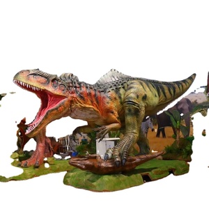 Giganotosaurus animatronique haut de gamme de 6 m marchant sur un Compsognathus pour la décoration de parcs à thème intérieurs/extérieurs et centres commerciaux - Product Image 1