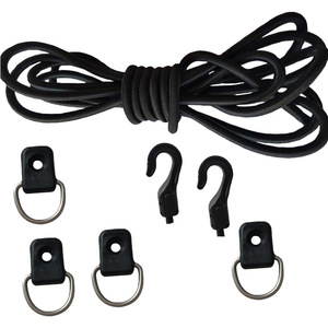 Accessoire de kayak, corde élastique de 5 mm x 2 m avec crochets, anneau en D en acier inoxydable pour la pêche et les loisirs - Product Image 1