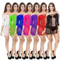 Bodystocking Lingerie maille body Services vêtements de danse exotiques décapant sans couture résille blanchisserie Sexy body Mini robe