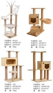 Fabricant en gros luxe tout-en-un grand chat cadre d'escalade multicouche en bois nid de chat arbre à chat - Product Image 5