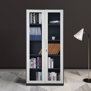 Moderno archivador de acero de 2 puertas con estante ajustable Cerradura de almacenamiento de metal para el hogar Oficina Dormitorio Cocina al aire libre-Venta al por mayor - Product Image 4