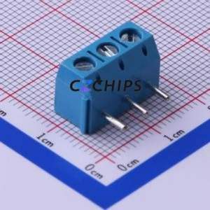 KF301R-5.0-3P <b>Screw</b> Terminal <b>Block</b> Bent Lead Through Hole,P=5mm Connector ( Construction: 1x3P )( Pitch: 5mm )( Color: Blue ) - Product Image 2