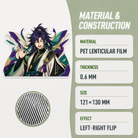 Tecnología de impresión lenticular avanzada 3D Lenticular Anime pegatina alta definición Flip efecto impermeable duradero