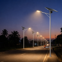Lampe solaire de rue étanche IP65, 80W 120W 150W LED, télécommande, éclairage extérieur pour éclairage routier nocturne