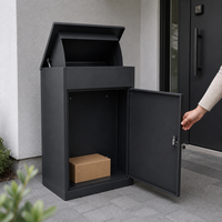Boîte de rangement extérieure antivol noire, populaire, coupe-vent, sur pied, pour colis, vente en gros