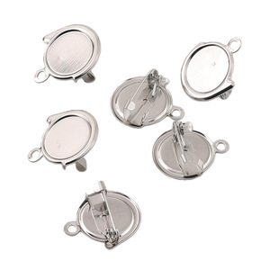 Broches de base redonda chapados en oro para la fabricación de prendas, accesorios de joyería, componente de broche para bandeja. - Product Image 2