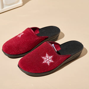 Özel yeni sonbahar kış kalınlaşmış sıcak keçe peluş terlik kadınlar için toptan kapalı ev yumuşak keçe peluş terlik - Product Image 3