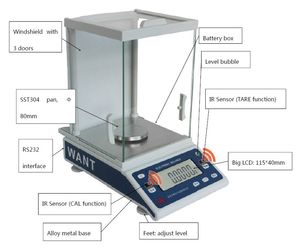 500g 0.001 g Digital Scale Load Cell Precision Balance, Balance <strong>Weight</strong> - Product Image 3