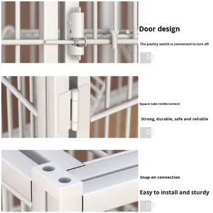 Grande cage et abri <span class=keywords><strong>pour</strong></span> chat en fil de fer galvanisé en tube carré avec conception sans fermeture <span class=keywords><strong>pour</strong></span> la reproduction de chatons et de chats adultes toutes saisons - Product Image 3