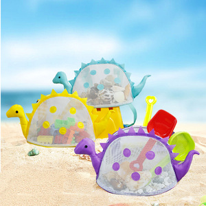 Estate bambini maglia Seashell borsa personalizzata cartone animato dinosauro spiaggia giocattolo di raccolta borsa all'ingrosso per i bambini - Product Image 4
