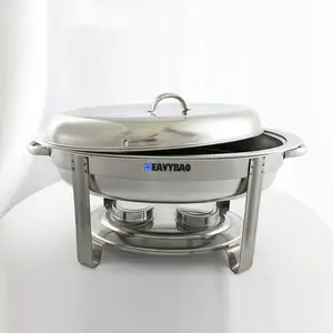 Heavybao Catering Buffet Equipment Oval Chafing Dish Stainless Steel Economy Chafers Used Food Buffet Set For Food Warming