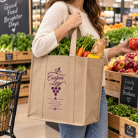 Sac fourre-tout écologique en non-tissé pour femmes, avec bandoulière réutilisable, logo imprimé personnalisé, prix d'usine