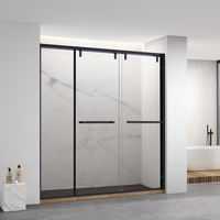 Paroi de douche de style européen de luxe, porte de douche coulissante en verre noir