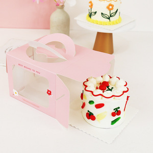 Caja de regalo de pastel de cumpleaños Rosa directa de fábrica, cajas de pastel de <span class=keywords><strong>Mousse</strong></span> con ventana, caja de pastel cuadrada para embalaje - Product Image 4