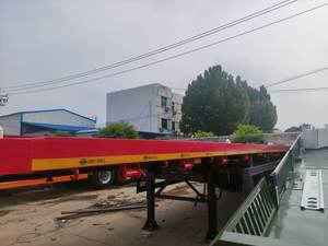 Semirremolque de Plataforma Plana de Acero Haoyue con Bloqueo Giratorio, Eje Doble, 60 Toneladas, Bajo, para Transporte de Contenedores - Product Image 5