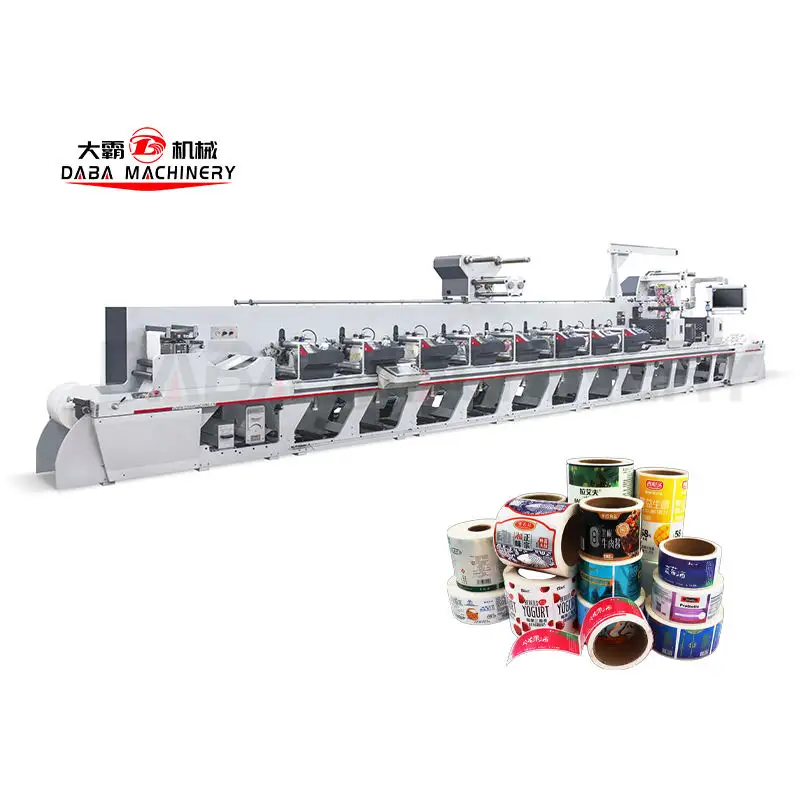 Máy in flexo ngang tự động 2 màu 4 màu 6 màu máy in nhãn flexo