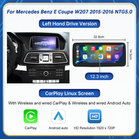 Écran tactile HD sans fil CarPlay Android Auto Linux 10,25/12,3 pouces pour tableau de bord Mercedes Benz Classe E Coupé W207 2009-2016 NTG 4.0/4.5/5.0