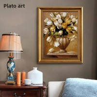 Peinture à l'huile décorative de luxe JD, style européen classique, sur toile, cadre doré rétro, pour salon, chambre, entrée, vintage nostalgique