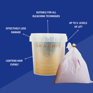 <span class=keywords><strong>Poudre</strong></span> décolorante pour cheveux 9 niveaux de clarté, neutralise les tons chauds et jaunes, éclaircissant capillaire professionnel, éclaircissement rapide et uniforme pour salon - Product Image 1