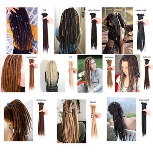AliLeader – Extensions de <span class=keywords><strong>cheveux</strong></span> synthétiques, couleur unie, Dreadlocks artificielles faites à la main, <span class=keywords><strong>cheveux</strong></span> crochetés bruns, 1 brin - Product Image 2