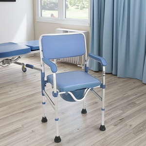 トイレシートベッドサイドコンモーム高齢者用軽量ポータブルアルミコンモードチェア浴室安全装置 - Product Image 2