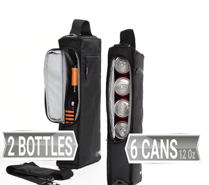 กระเป๋าเก็บความเย็นแบบพกพาสำหรับเบียร์กระป๋องและเครื่องดื่ม ทำจากผ้า Oxford สีดำ กันน้ำ และมีฉนวนกันความร้อน - Product Image 2
