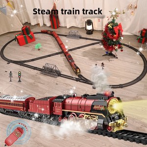 <span class=keywords><strong>Locomotive</strong></span> à vapeur rétro transfrontalière, jouet classique, modèle télécommandé avec lumières et effets de fumée et d'eau, échelle 1:5 - Product Image 2