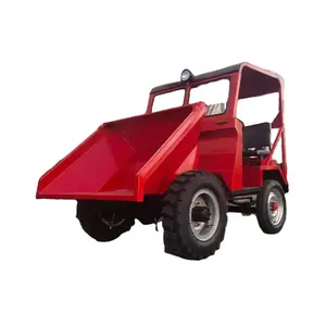 Ban depan pasir backhoe Dumper dewasa, truk roda Dumper dengan bak mewah truk Mini 4x4 truk sampah