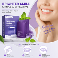 Tiras Blanqueadoras de Dientes Profesionales, Sonrisa Brillante y Hermosa, Sin Sensibilidad, Sin Peróxido, 7 Pares, 14 Tiras