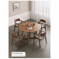 Table ronde en bois massif de style nordique, table à manger simple et moderne de style japonais, ensemble de chaises, table de réunion et table basse pour la maison