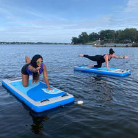 Tapis de yoga gonflable durable pour exercices aquatiques, planche flottante pour yoga, pilates et fitness