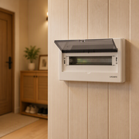 Boîtier de distribution électrique mural intérieur LYM3-16M avec couvercle en plastique et base métallique pour la distribution d'énergie domestique
