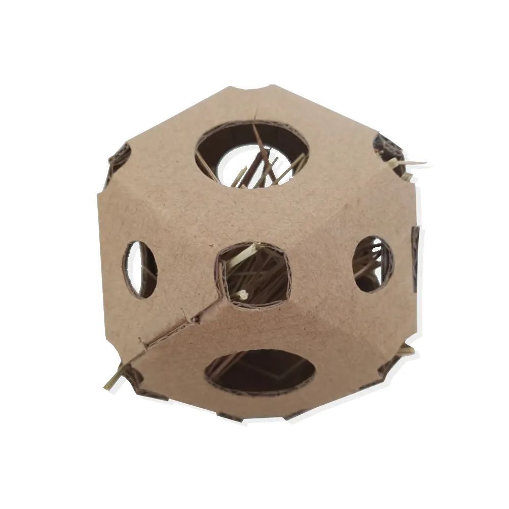 Sphere Cardboard Natural Rattan Ball Grass Playhouse Hideout Hamster Chew Toys 3 Pcs Per Bag for Guinea Pigs rabbits