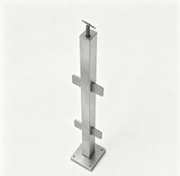 Poteaux de garde-corps en acier inoxydable pour balcon et escalier avec pinces à verre, pour maisons modernes