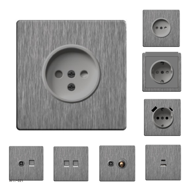 Factory Wholesale PC Panel 1/2/3/4 Gang European Standard Wall Switch and Socket With Type c  Usb Port