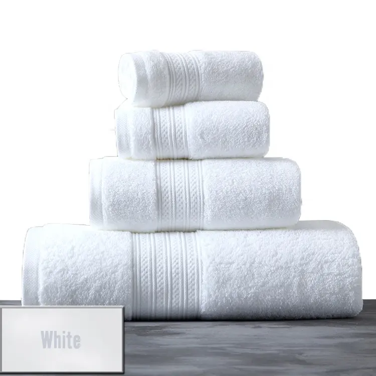 Wholesale Organic Cotton Hotel Custom Towel Set Cotton White Hotel Bath/face/hand Towel Set Face Towel Custom Logo
