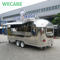 WECARE-Hamburgers mobiles, hot-dogs, pizza, fast-food, camion en acier inoxydable avec cuisine complète à vendre