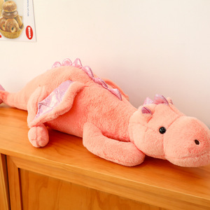 Logo personalizzato simpatici giocattoli di peluche <span class=keywords><strong>dinosauro</strong></span> verde <span class=keywords><strong>rosa</strong></span> blu cielo bianco che volano lungo cuscini grandi bambole imbottite - Product Image 3