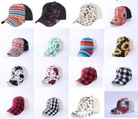 Casquette de baseball queue de cheval délavée en coton personnalisé casquette de camionneur en maille queue de cheval léopard