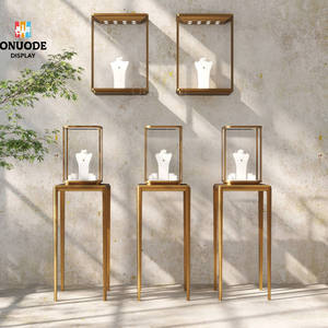 Luxury Custom Gold and <b>White</b> Jewelry Store Furniture LED Light Display Cabinets for Retail Stores - Product Image 3